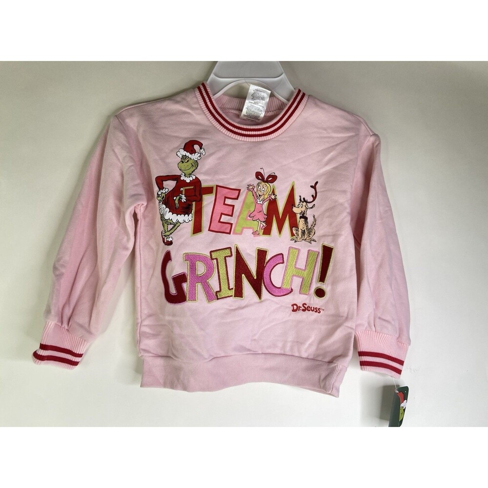 Dr. Seuss Team Grinch Cindy Who Max Holiday Christmas Sweatshirt Girls Size 6